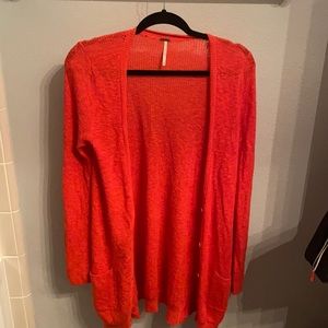 Bright orange (red orange) cardigan